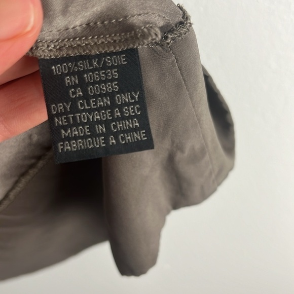 Aritzia Central Park West Taupe Silk Blouse - Picture 6 of 10